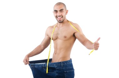 büyük boy kot konseptiyle diyet içinde adam