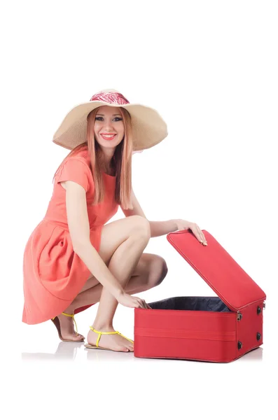 Mujer joven preparándose para las vacaciones —  Fotos de Stock