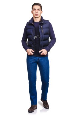 adam beyaz izole moda bakmak