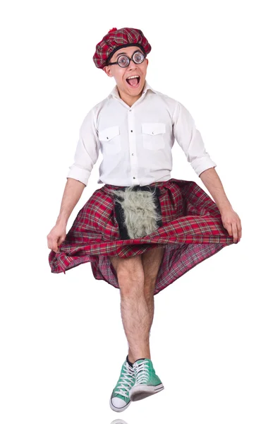 Funny scotsman isolated on the white — Stock Photo, Image