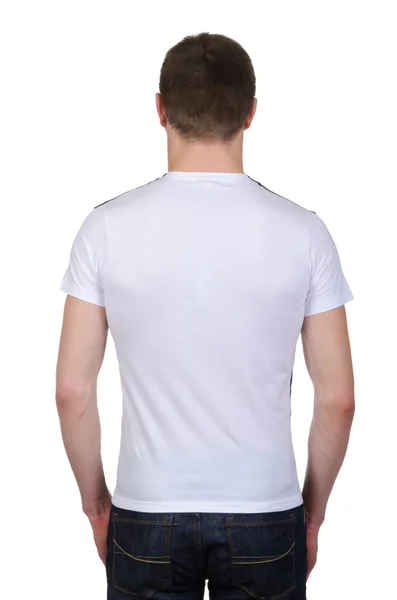 白地に隔離された男性用Tシャツ — ストック写真