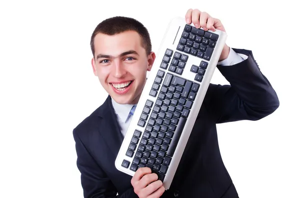 Computerfreak Nerd in lustigem Konzept — Stockfoto