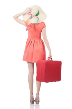 Genç bayan tatile hazırlanıyor.