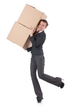 kadın iş kadını beyaz kutular