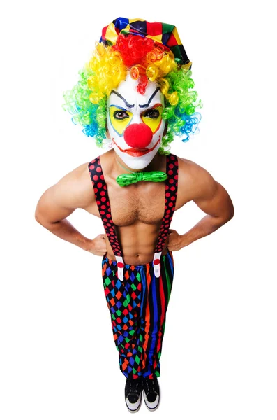 Grappige clown geïsoleerd op wit — Stockfoto