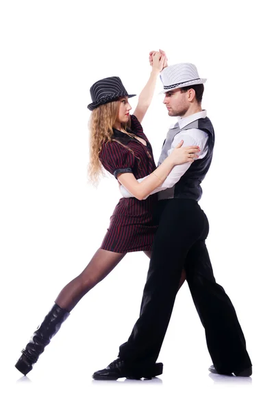 Pair of dancers dancing modern dances — Stock Photo, Image