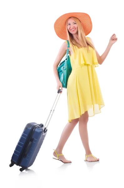 Young woman preparing for vacation — Stock Photo, Image