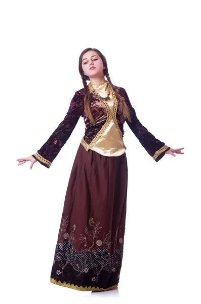 Jovencita bailando danza azerí tradicional —  Fotos de Stock