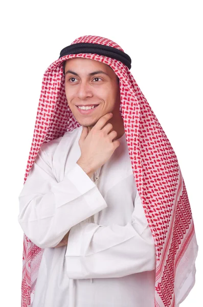 Hombre árabe joven aislado en blanco —  Fotos de Stock
