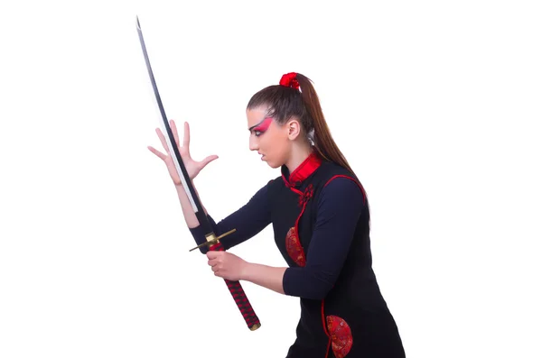 Vrouw in japans martial art concept — Stockfoto