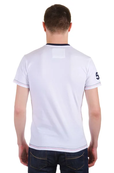 Camiseta masculina isolada no fundo branco — Fotografia de Stock