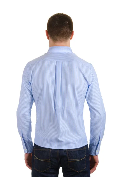 Mężczyzna model z koszula izolowane na biały — Zdjęcie stockowe