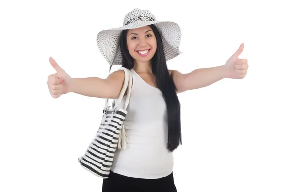 Jovem mulher se preparando para férias — Fotografia de Stock