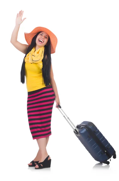 Jovem mulher se preparando para férias — Fotografia de Stock