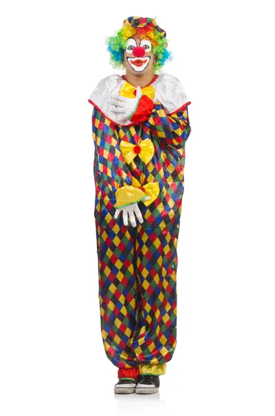 Drôle clown isolé sur blanc — Photo