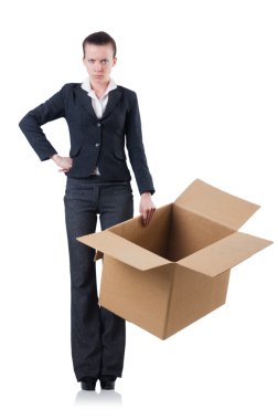 kadın iş kadını beyaz kutular