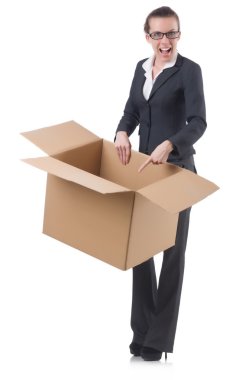 kadın iş kadını beyaz kutular