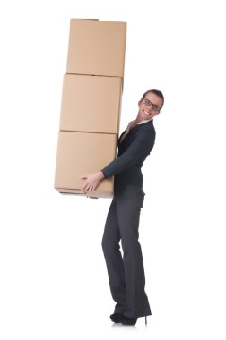 kadın iş kadını beyaz kutular