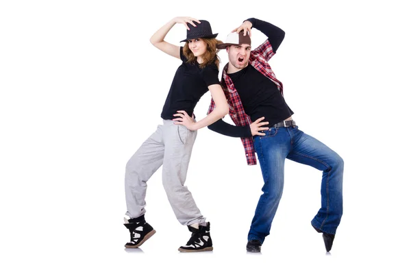 Pair of dancers dancing modern dances — Stock Photo, Image