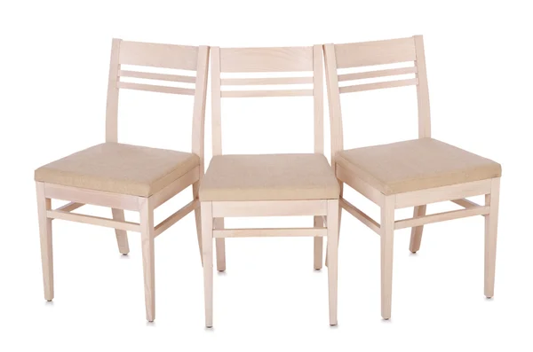 白で隔離される椅子のセット — ストック写真