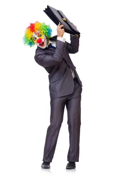 Zakenman clown geïsoleerd op wit — Stockfoto
