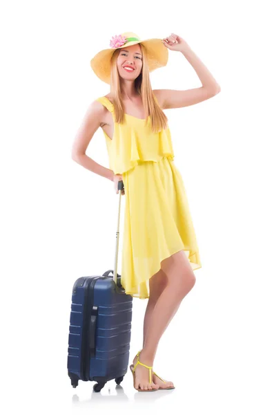 Mujer joven preparándose para las vacaciones — Foto de Stock