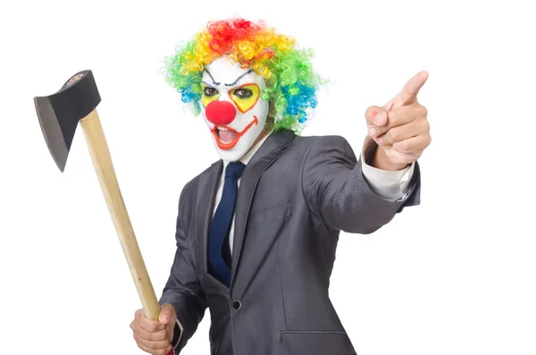 Affärsman clown isolerad på vitt — Stockfoto