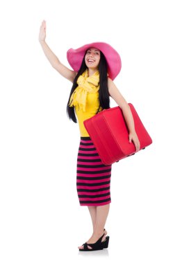 Genç bayan tatile hazırlanıyor.