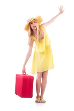 Genç bayan tatile hazırlanıyor.