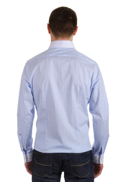 Мужская модель с рубашкой, изолированной на белом — стоковое фото