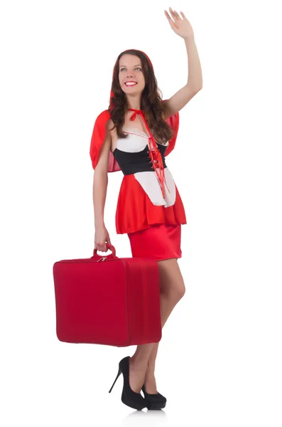 Young woman preparing for vacation — Stock Photo, Image