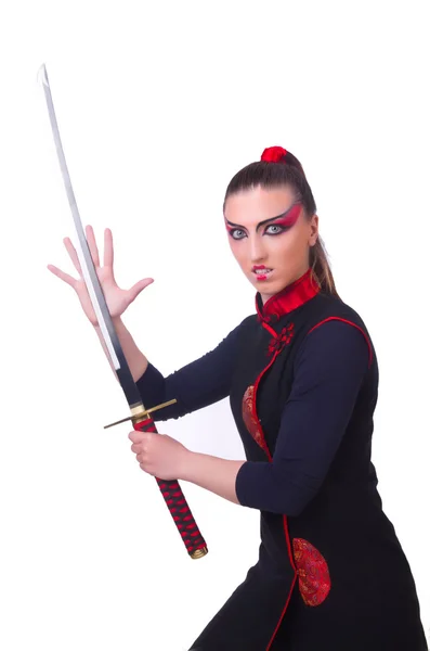 Woman in japanese martial art concept — Stock Photo, Image