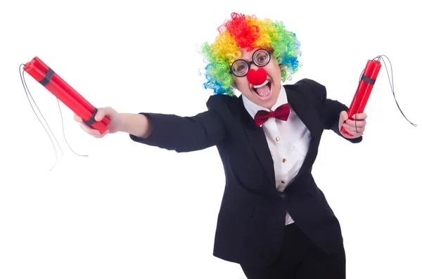 Affärsman clown isolerad på vitt — Stockfoto