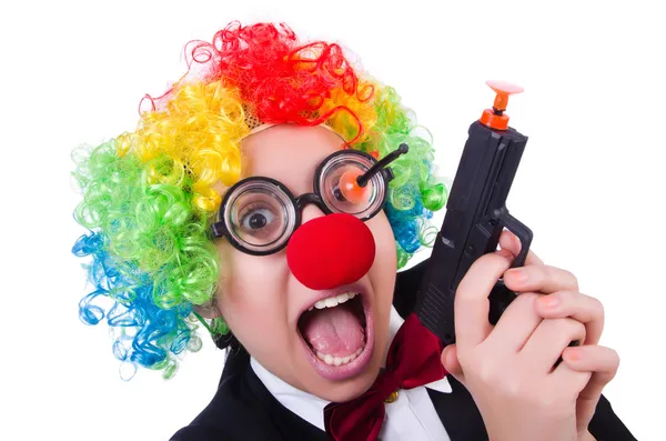 Geschäftsmann Clown isoliert auf Weiß — Stockfoto