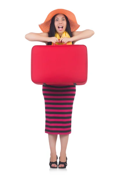 Mujer joven preparándose para las vacaciones — Foto de Stock