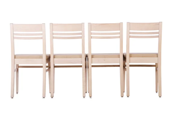 Ensemble de chaises isolées sur blanc — Photo