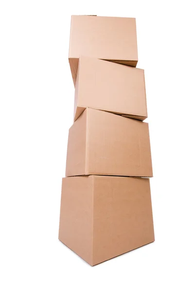 Set di scatole isolate su bianco — Foto Stock