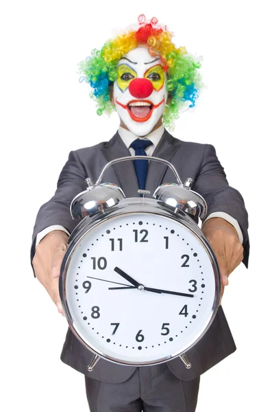 Businessman clown isolated on white — Stock Photo, Image