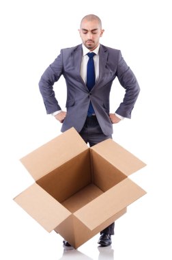 işadamı üzerinde beyaz izole kutusu