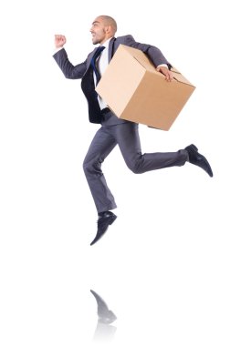 işadamı üzerinde beyaz izole kutusu