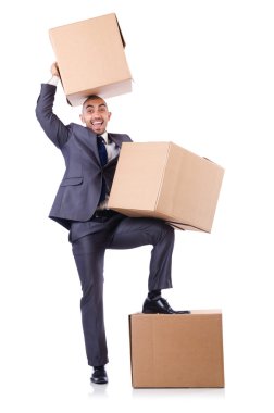 işadamı üzerinde beyaz izole kutusu