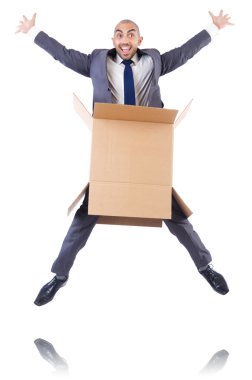 işadamı üzerinde beyaz izole kutusu