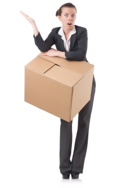 kadın iş kadını beyaz kutular