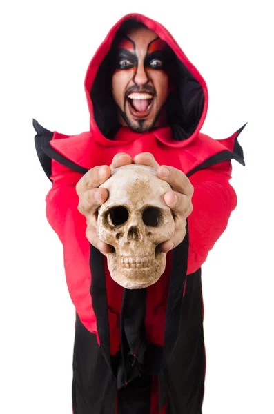 Hombre diablo en traje rojo — Foto de Stock