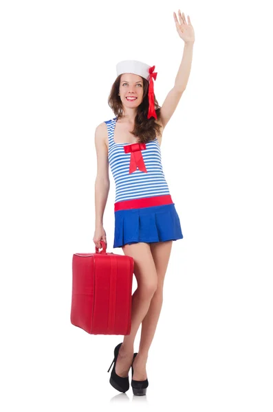 Young woman preparing for vacation — Stock Photo, Image