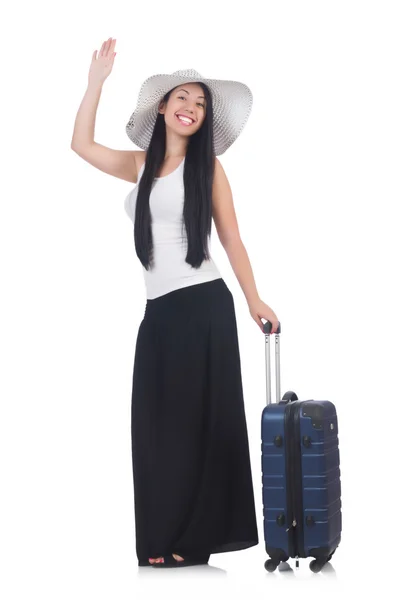 Jonge vrouw bereidt zich voor op vakantie — Stockfoto