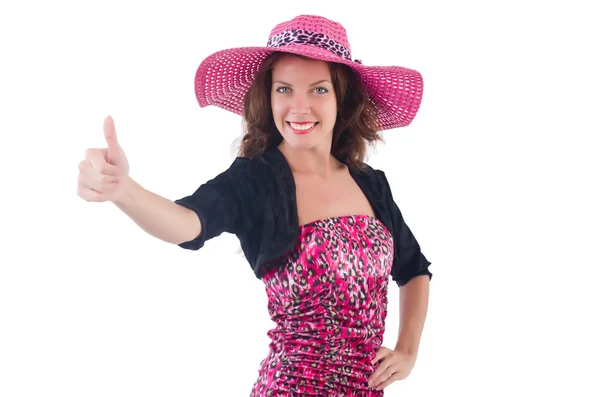 Woman wearing panama ready for summer vacation — Stock Photo, Image