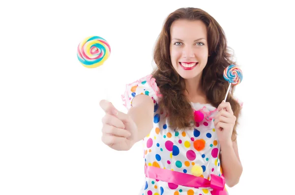 Woman with lollipops — Stock Photo, Image