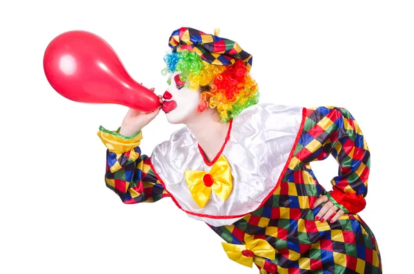 Clown med ballong — Stockfoto