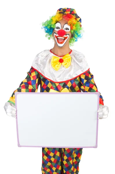 Clown mit leerem Brett — Stockfoto